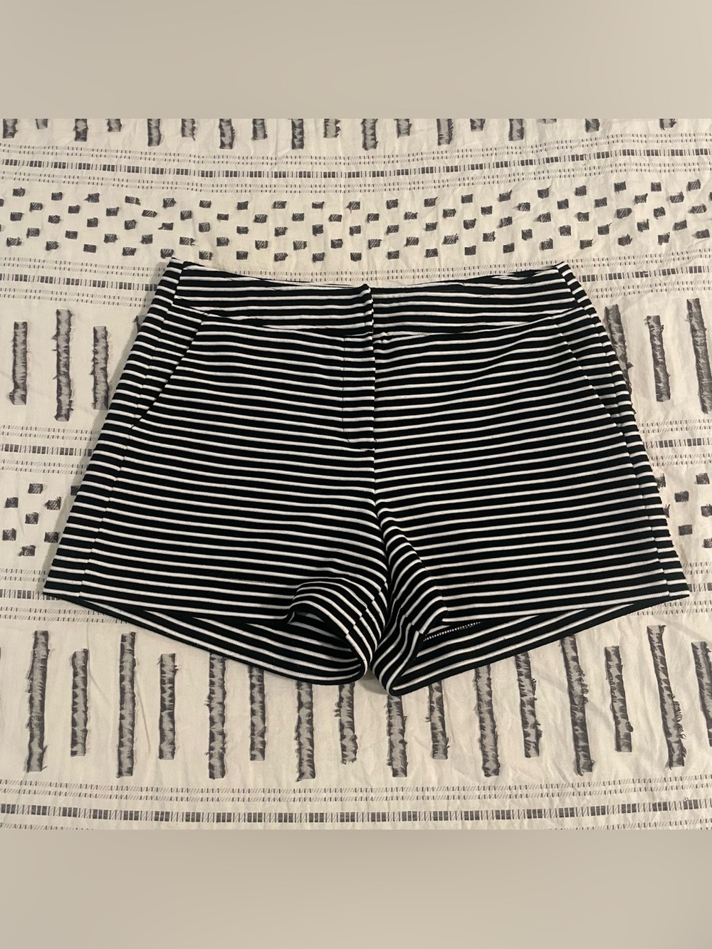 Cynthia Rowley Black and White Striped High Waist Shorts